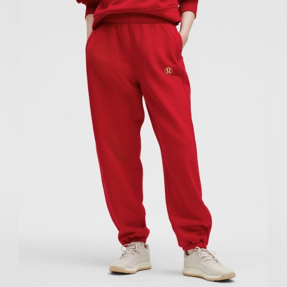 Lululemon Lunar New Year Scuba Mid-Rise Oversized Jogger size L dark red - Picture 2 of 7